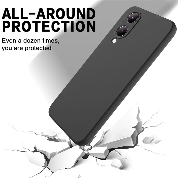For vivo Y17s 4G Case Soft Lining Liquid Silicone Protective Phone Cover with Strap