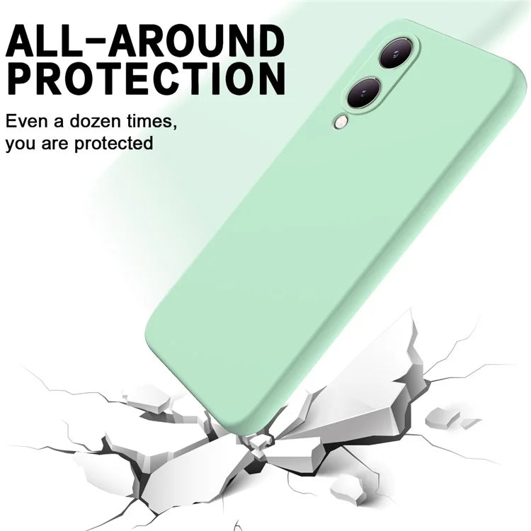 For vivo Y17s 4G Case Soft Lining Liquid Silicone Protective Phone Cover with Strap