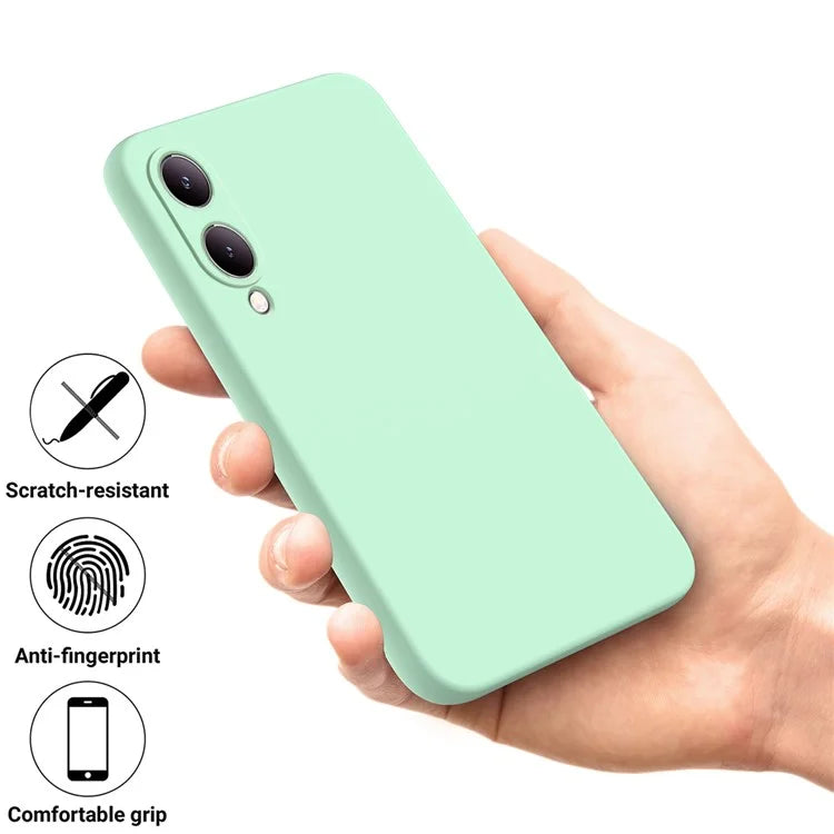 For vivo Y17s 4G Case Soft Lining Liquid Silicone Protective Phone Cover with Strap
