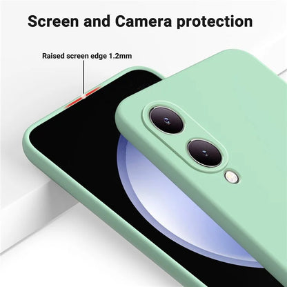 For vivo Y17s 4G Case Soft Lining Liquid Silicone Protective Phone Cover with Strap