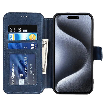 For iPhone 15 Pro Max Phone Case Folio Flip Design Leather Wallet Cover