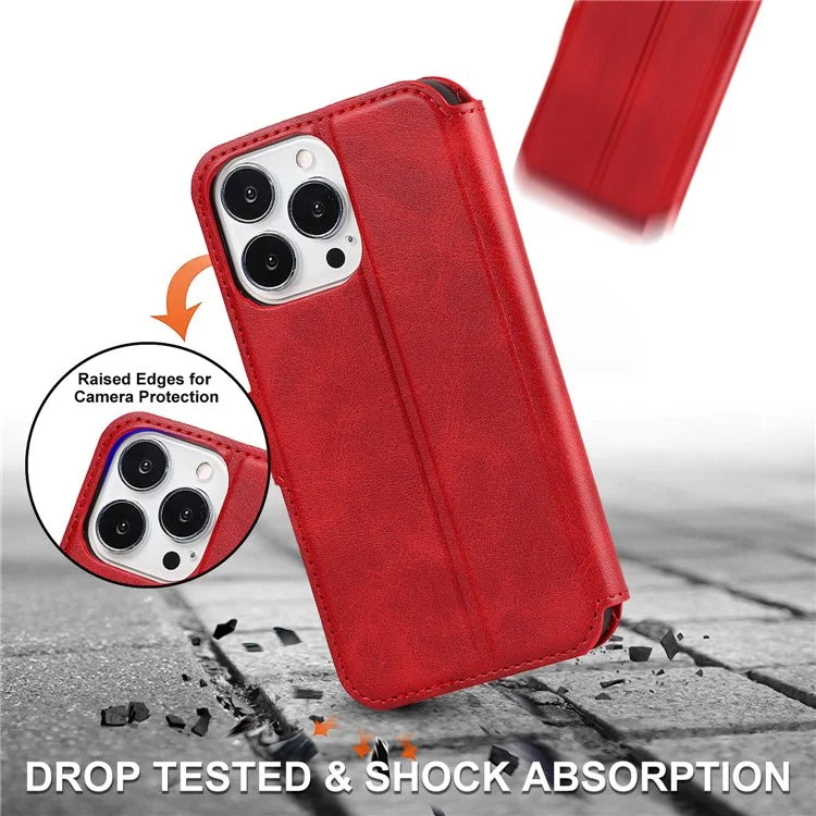 For iPhone 14 Pro Max Case Shockproof Leather Stand Mobile Phone Cover