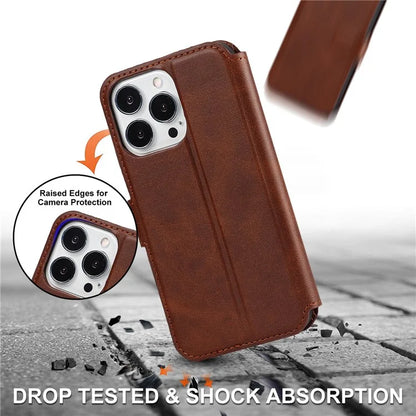 For iPhone 14 Pro Max Case Shockproof Leather Stand Mobile Phone Cover