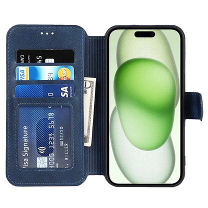 For iPhone 15 Case Shockproof Leather Phone Cover with Stand Wallet Design