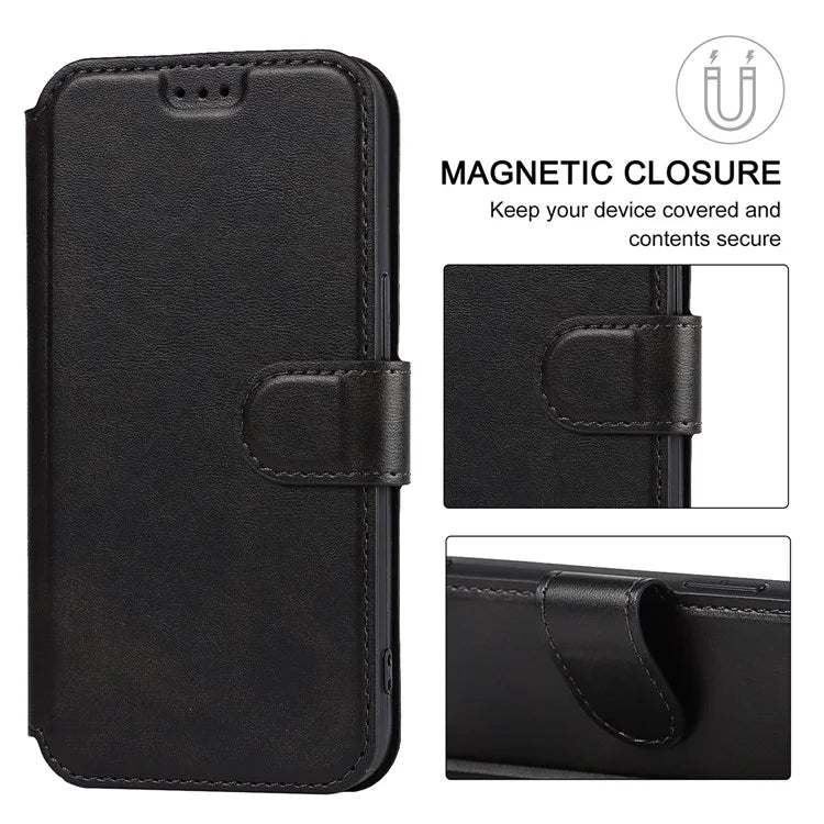 For iPhone 15 Pro PU Leather Case Shockproof Wallet Mobile Phone Cover