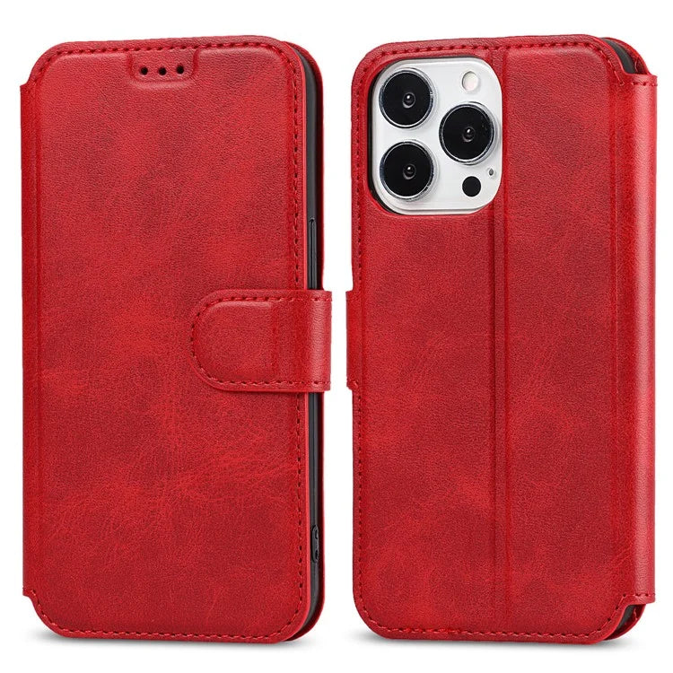 For iPhone 15 Pro PU Leather Case Shockproof Wallet Mobile Phone Cover