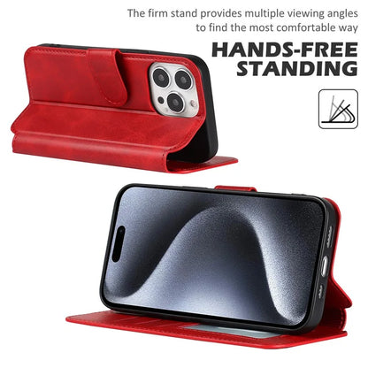 For iPhone 15 Pro PU Leather Case Shockproof Wallet Mobile Phone Cover