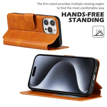 For iPhone 15 Pro PU Leather Case Shockproof Wallet Mobile Phone Cover