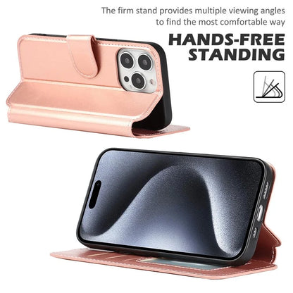For iPhone 15 Pro PU Leather Case Shockproof Wallet Mobile Phone Cover
