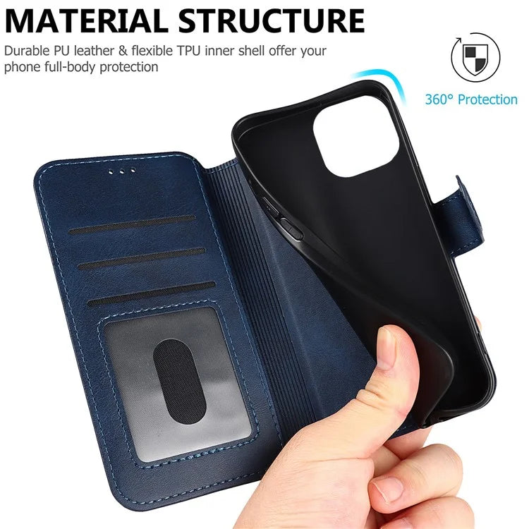 For iPhone 15 Pro PU Leather Case Shockproof Wallet Mobile Phone Cover
