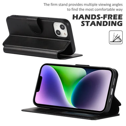 For iPhone 14 PU Leather Case Shockproof Wallet Phone Protector