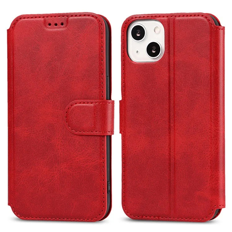 For iPhone 14 PU Leather Case Shockproof Wallet Phone Protector