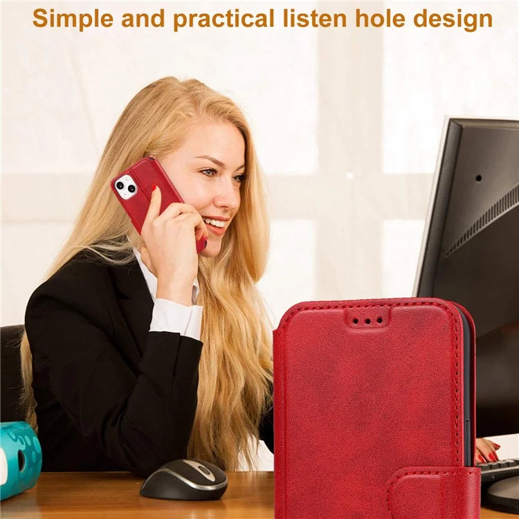 For iPhone 14 PU Leather Case Shockproof Wallet Phone Protector