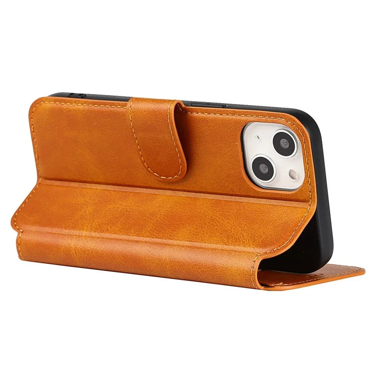 For iPhone 14 PU Leather Case Shockproof Wallet Phone Protector