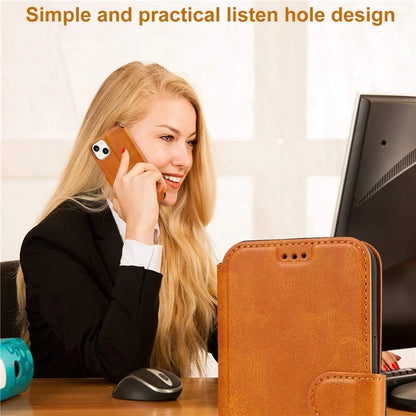 For iPhone 14 PU Leather Case Shockproof Wallet Phone Protector