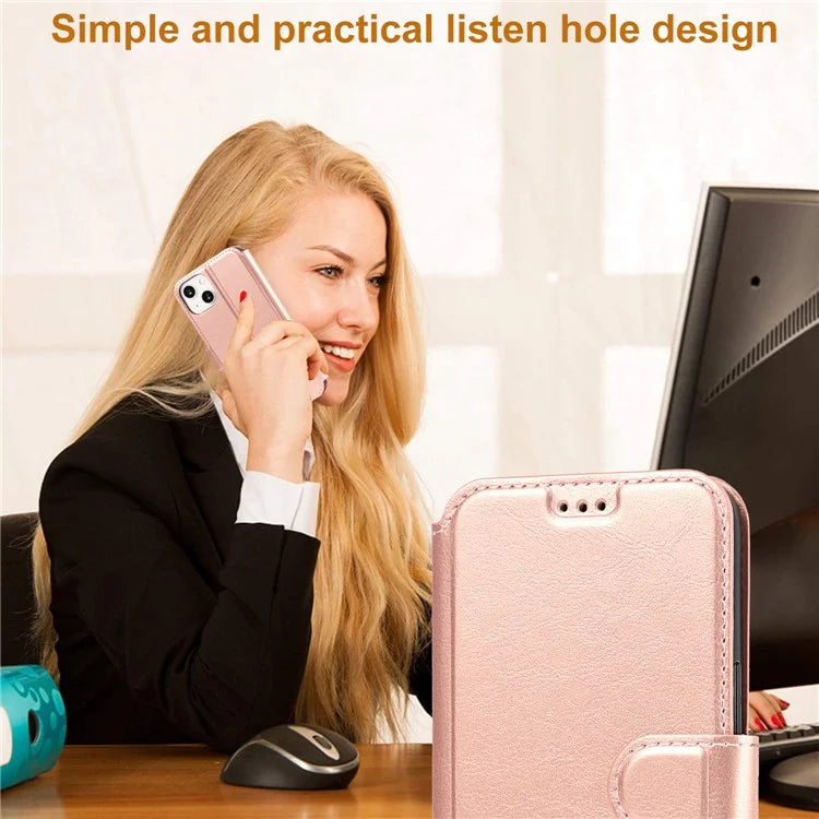 For iPhone 14 PU Leather Case Shockproof Wallet Phone Protector