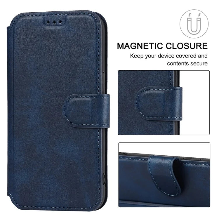 For iPhone 14 PU Leather Case Shockproof Wallet Phone Protector