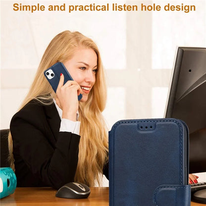 For iPhone 14 PU Leather Case Shockproof Wallet Phone Protector