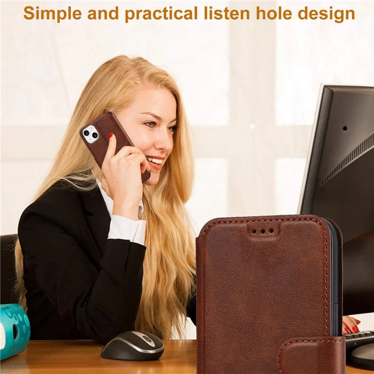 For iPhone 14 PU Leather Case Shockproof Wallet Phone Protector