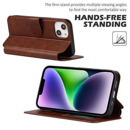 For iPhone 14 PU Leather Case Shockproof Wallet Phone Protector