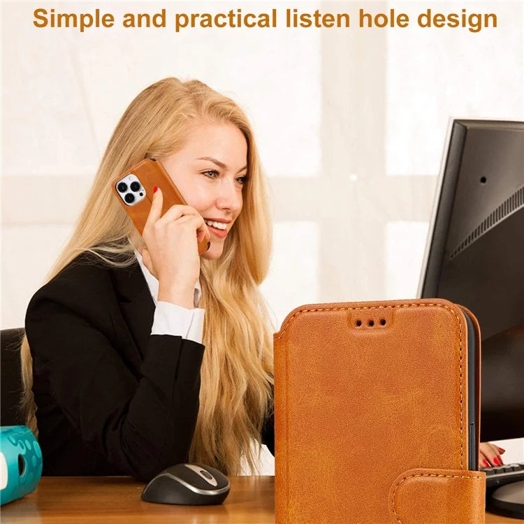 For iPhone 14 Pro Case PU Leather Shockproof Wallet Protective Phone Cover