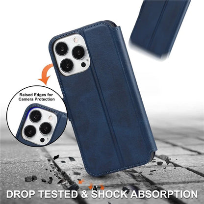 For iPhone 14 Pro Case PU Leather Shockproof Wallet Protective Phone Cover