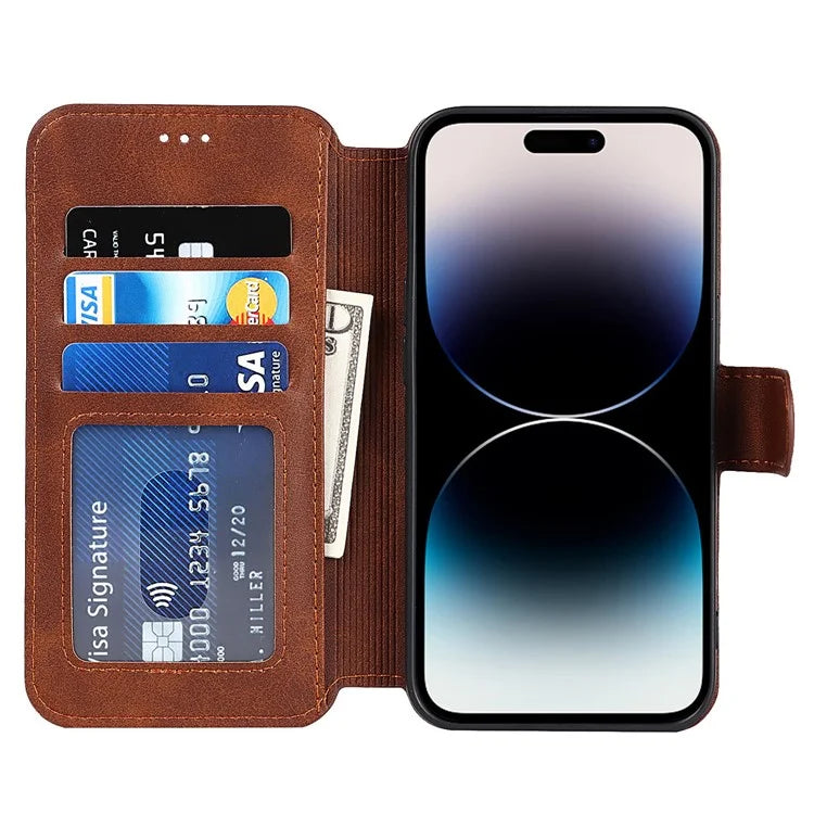 For iPhone 14 Pro Case PU Leather Shockproof Wallet Protective Phone Cover