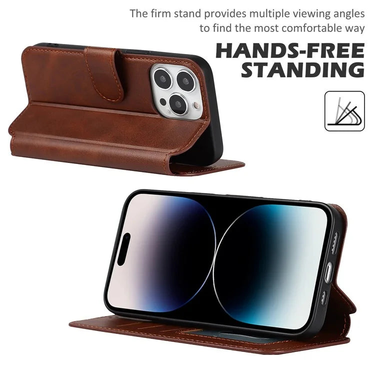 For iPhone 14 Pro Case PU Leather Shockproof Wallet Protective Phone Cover