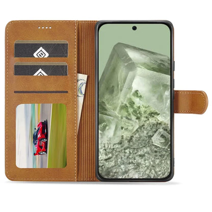 LC.IMEEKE For Google Pixel 8a Case Calf Texture PU Leather Phone Wallet Cover