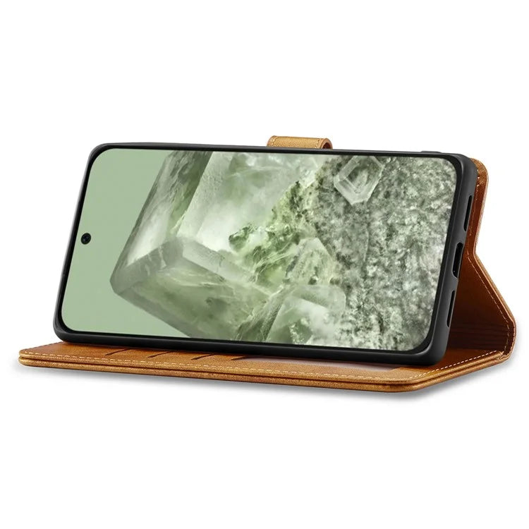 LC.IMEEKE For Google Pixel 8a Case Calf Texture PU Leather Phone Wallet Cover