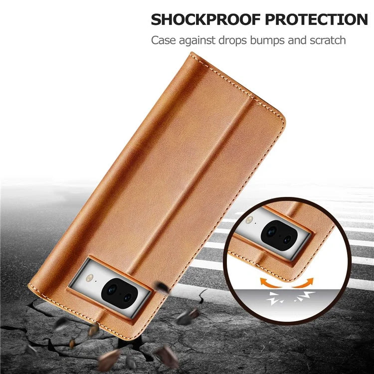 LC.IMEEKE For Google Pixel 8a Case Calf Texture PU Leather Phone Wallet Cover