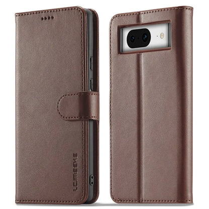 LC.IMEEKE For Google Pixel 8a Case Calf Texture PU Leather Phone Wallet Cover