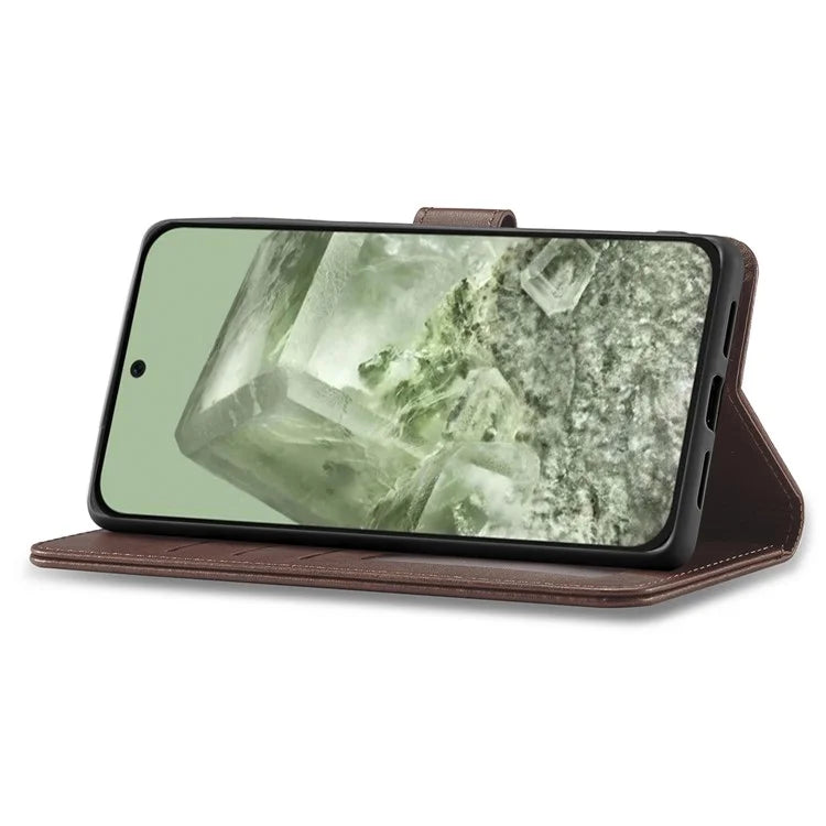 LC.IMEEKE For Google Pixel 8a Case Calf Texture PU Leather Phone Wallet Cover