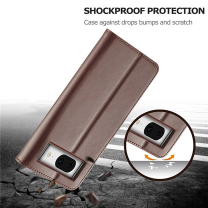 LC.IMEEKE For Google Pixel 8a Case Calf Texture PU Leather Phone Wallet Cover