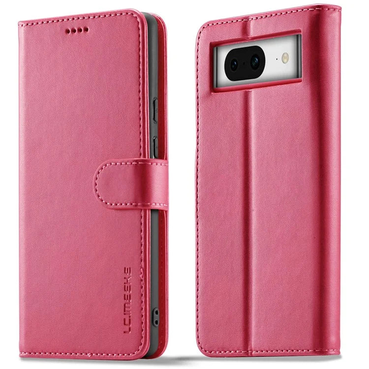LC.IMEEKE For Google Pixel 8a Case Calf Texture PU Leather Phone Wallet Cover