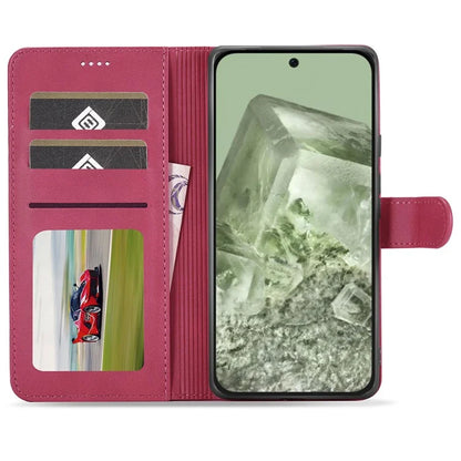 LC.IMEEKE For Google Pixel 8a Case Calf Texture PU Leather Phone Wallet Cover