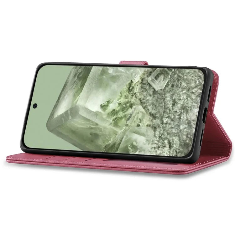 LC.IMEEKE For Google Pixel 8a Case Calf Texture PU Leather Phone Wallet Cover