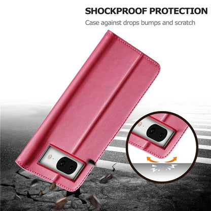 LC.IMEEKE For Google Pixel 8a Case Calf Texture PU Leather Phone Wallet Cover