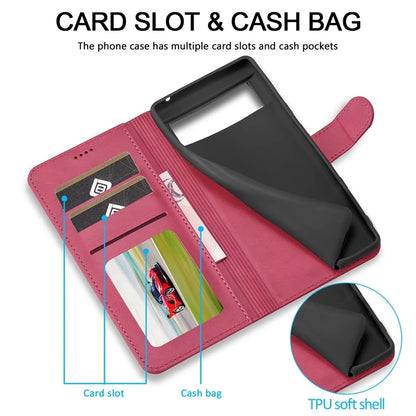 LC.IMEEKE For Google Pixel 8a Case Calf Texture PU Leather Phone Wallet Cover