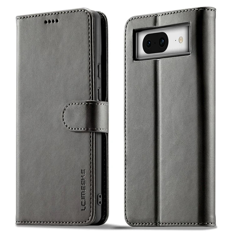 LC.IMEEKE For Google Pixel 8a Case Calf Texture PU Leather Phone Wallet Cover