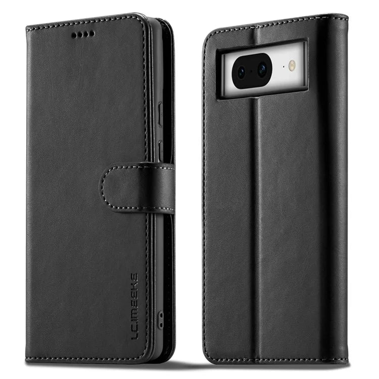 LC.IMEEKE For Google Pixel 8a Case Calf Texture PU Leather Phone Wallet Cover