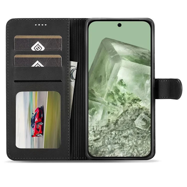 LC.IMEEKE For Google Pixel 8a Case Calf Texture PU Leather Phone Wallet Cover
