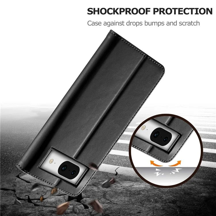 LC.IMEEKE For Google Pixel 8a Case Calf Texture PU Leather Phone Wallet Cover