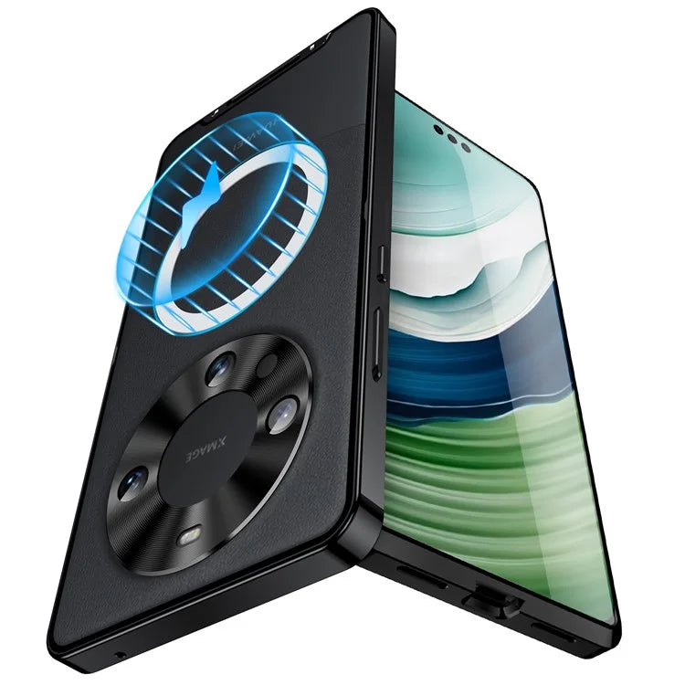For Huawei Mate 60 Pro Case Magnetic Metal Frame Matte Phone Back Cover