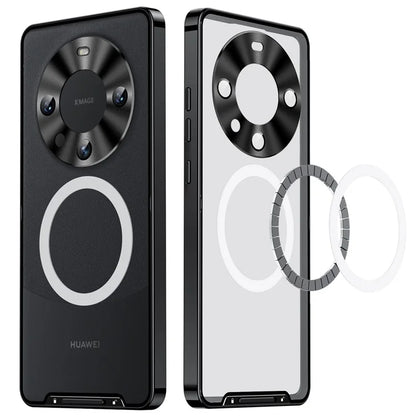 For Huawei Mate 60 Pro Case Magnetic Metal Frame Matte Phone Back Cover