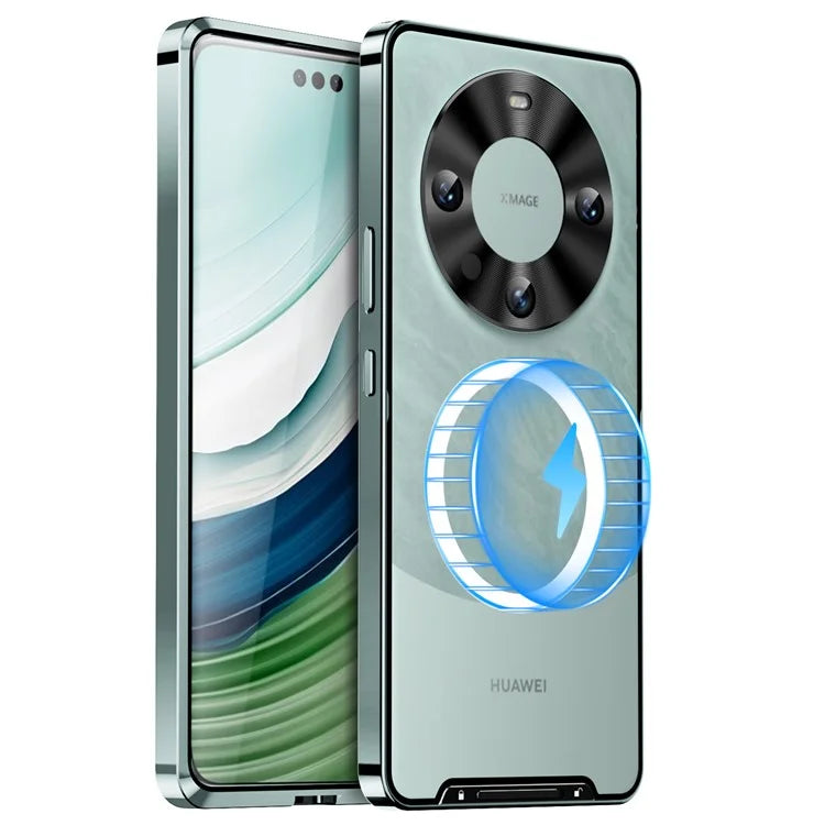 For Huawei Mate 60 Pro Case Magnetic Metal Frame Matte Phone Back Cover