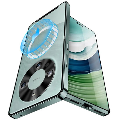For Huawei Mate 60 Pro Case Magnetic Metal Frame Matte Phone Back Cover