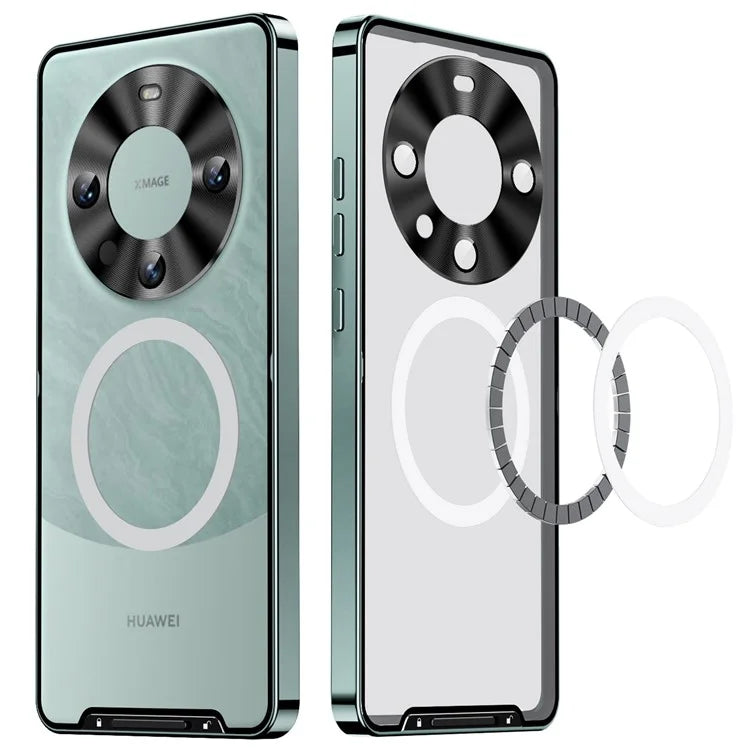 For Huawei Mate 60 Pro Case Magnetic Metal Frame Matte Phone Back Cover