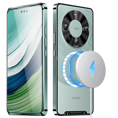 For Huawei Mate 60 Pro Case Magnetic Metal Frame Matte Phone Back Cover