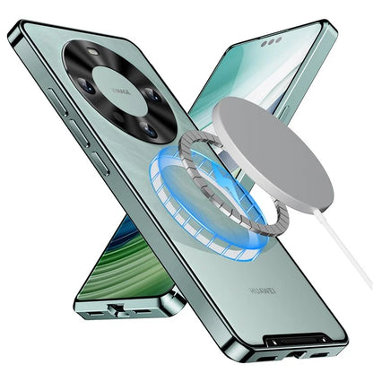 For Huawei Mate 60 Pro Case Magnetic Metal Frame Matte Phone Back Cover